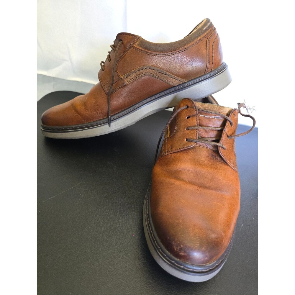 Clarks Unstructured Mens Leather Lace-Up Shoes Size 9